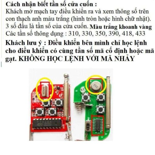 Điều khiển cửa cuốn 8 mã gạt sóng 433mhz inox - Hình ảnh 3