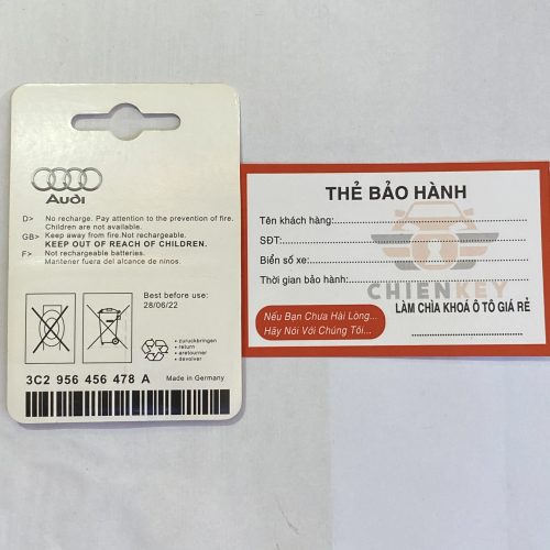 Pin chìa khóa ô tô Audi chính hãng - Hình ảnh 3