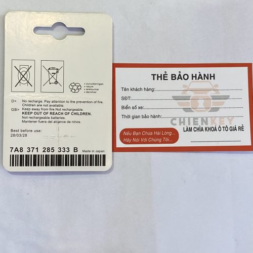 Pin chìa khóa ô tô Madza chính hãng - Hình ảnh 3